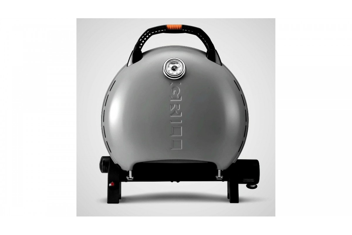 КОМПЛЕКТ Портативный переносной газовый гриль O-GRILL 600T, серебро + шланг в подарок!