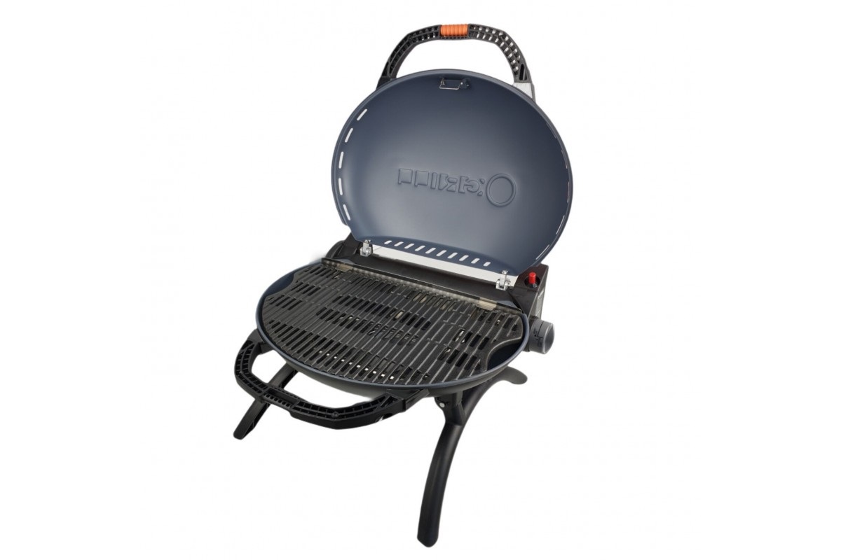 КОМПЛЕКТ Портативный переносной газовый гриль O-GRILL 600T, серебро + шланг в подарок!