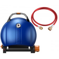 КОМПЛЕКТ Портативный переносной газовый гриль O-GRILL 900, синий + шланг
