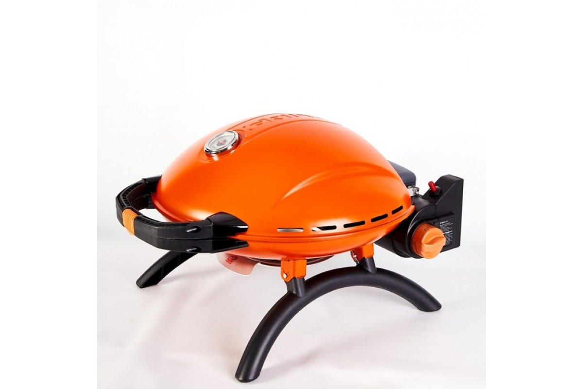 КОМПЛЕКТ Портативный переносной газовый гриль O-GRILL 900, оранжевый + шланг в подарок!