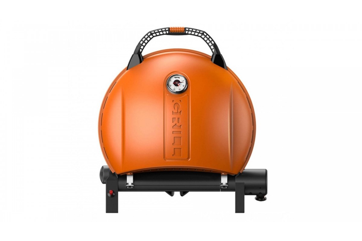 КОМПЛЕКТ Портативный переносной газовый гриль O-GRILL 900, оранжевый + шланг в подарок!