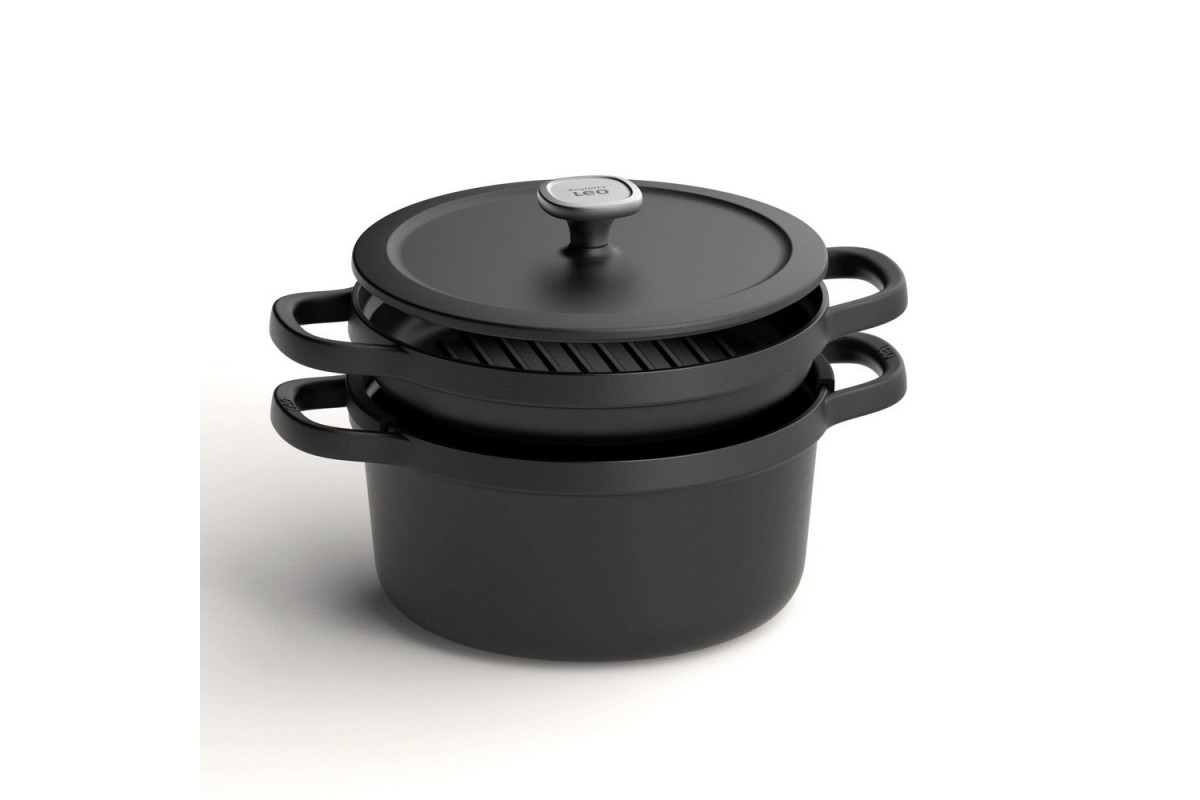 Сковорода-гриль BergHoff Leo Graphite с двумя ручками, чугун, диам. 26 см, 2,1 л 3950467