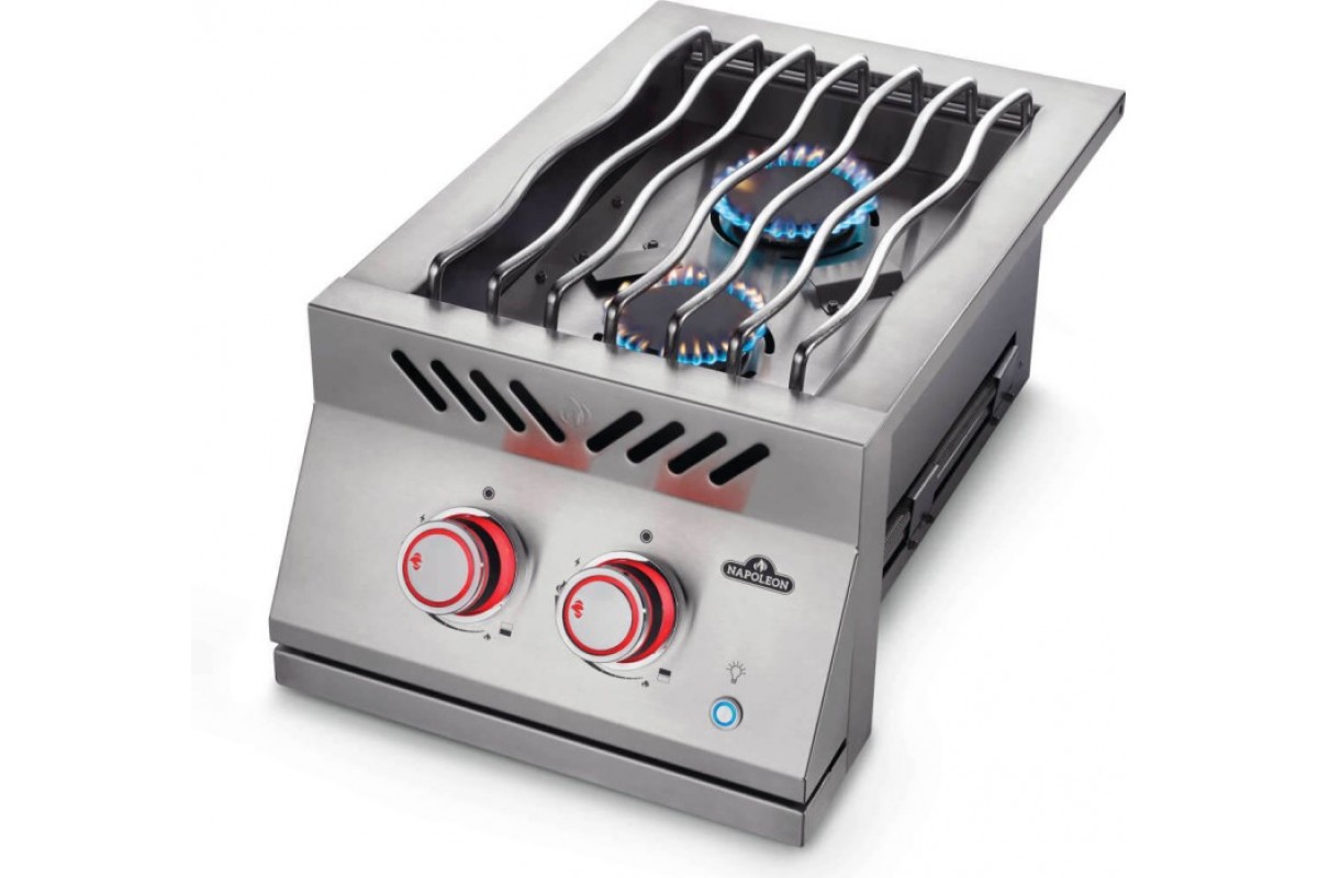 Двойная горелка для встраивания с крышкой из нержавеющей стали и подсветкой Napoleon 700 Series BIB12RTPSS-CE