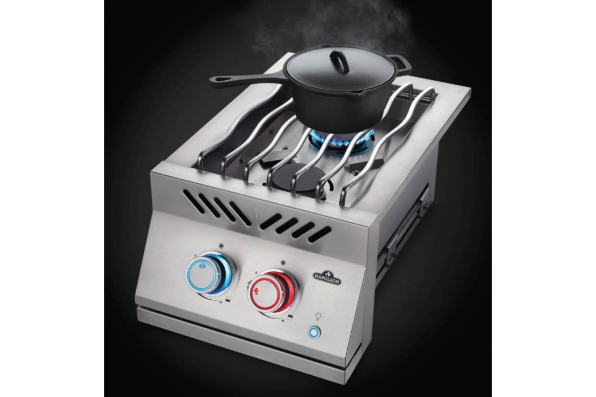 Двойная горелка для встраивания с крышкой из нержавеющей стали и подсветкой Napoleon 700 Series BIB12RTPSS-CE