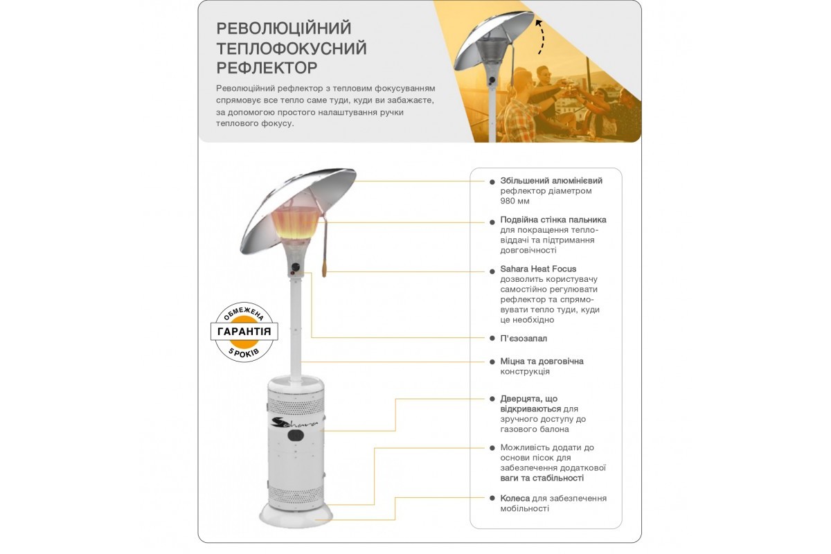 Газовый обогреватель Sahara Heat Focus 15 кВт 40101