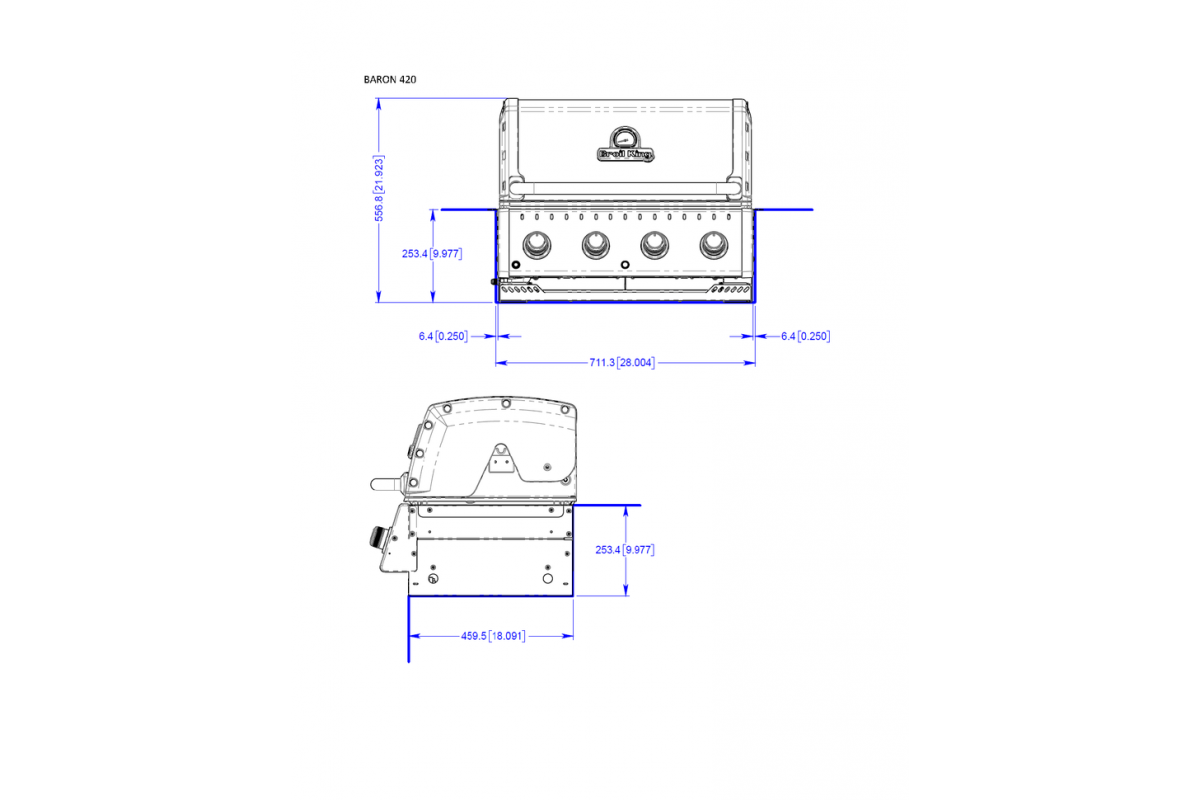 Встраиваемый газовый гриль Broil King Baron 420 BI 875653