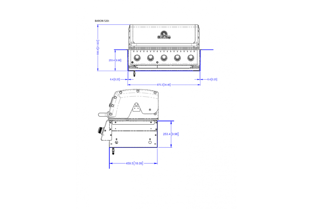 Вбудований газовий гриль Broil King Broil King Baron 520 BI 876653