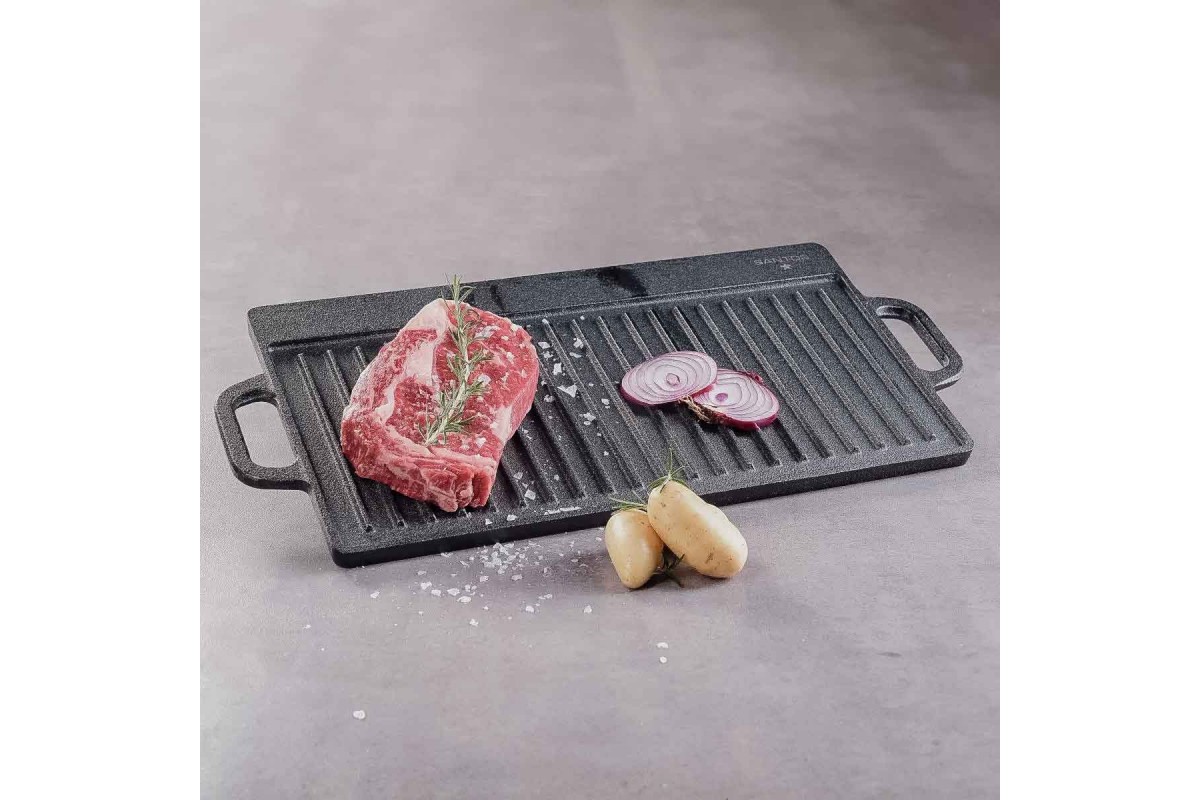 Плита-планча чугунная SANTOS универсальная, 42,5 x 23 см, с ручками 898167