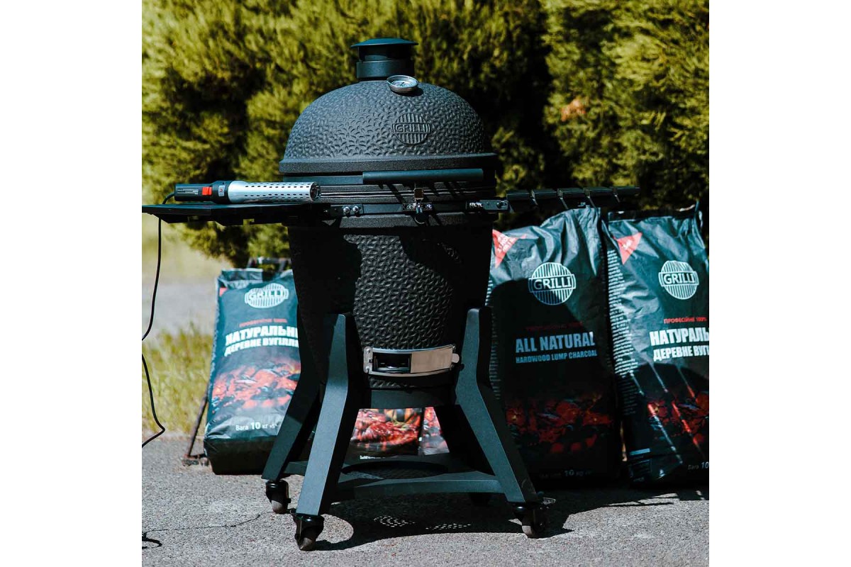 Керамический угольный гриль Kamado L 5 в 1 с системой BBQ Block Fire GRILLI 749777