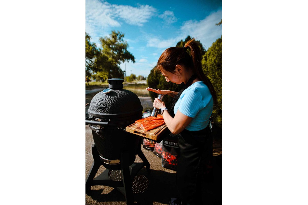 Керамический угольный гриль Kamado L 5 в 1 с системой BBQ Block Fire GRILLI 749777