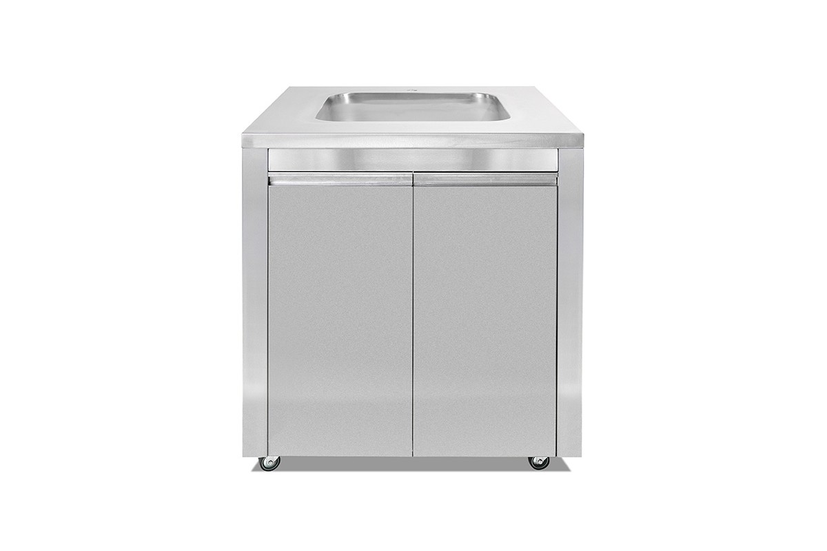 Модуль с мойкой и двумя распашными дверками 80х82х90 см нержавеющая сталь GRILLI 777795