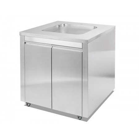 Модуль с мойкой и двумя распашными дверками 80х82х90 см нержавеющая сталь GRILLI 777795