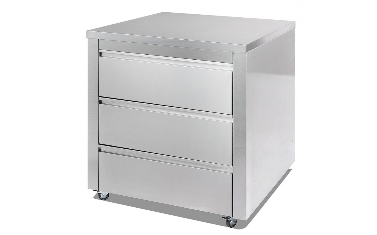 Модуль с тремя выдвижными ящиками 80х82х90 см нержавеющая сталь GRILLI 777796