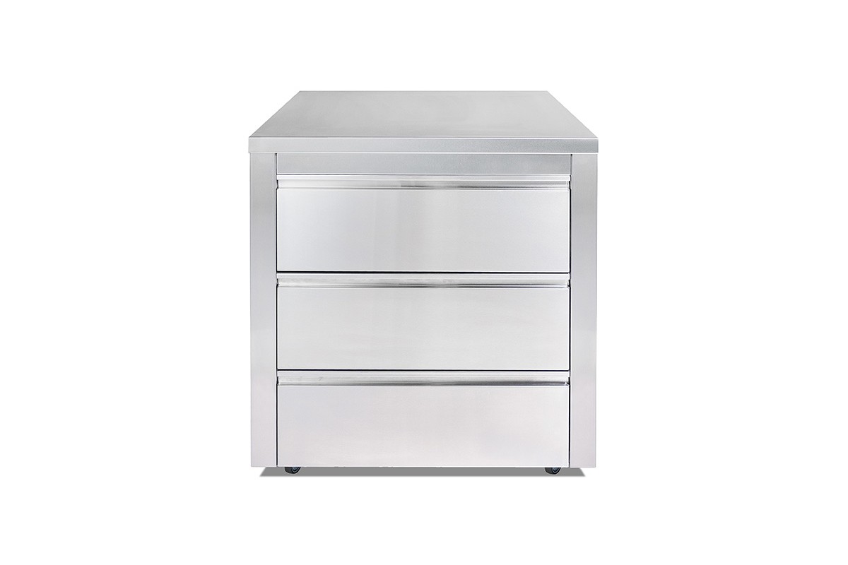 Модуль с тремя выдвижными ящиками 80х82х90 см нержавеющая сталь GRILLI 777796