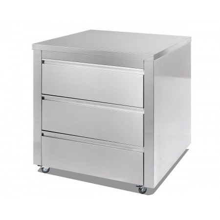 Модуль с тремя выдвижными ящиками 80х82х90 см нержавеющая сталь GRILLI 777796
