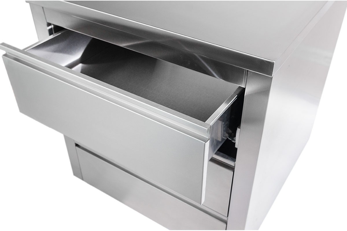 Модуль с тремя выдвижными ящиками 80х82х90 см нержавеющая сталь GRILLI 777796