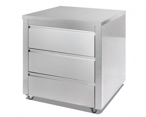 Модуль с тремя выдвижными ящиками 80х82х90 см нержавеющая сталь GRILLI 777796