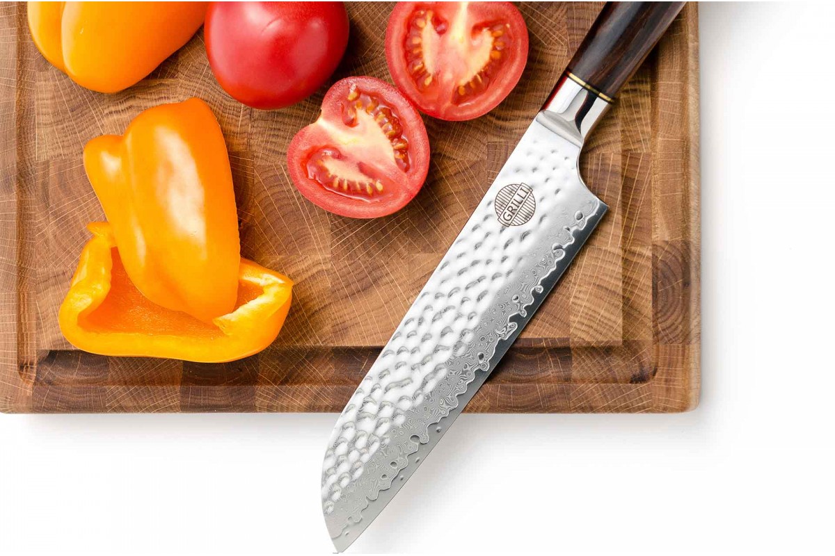 Професійний ніж із дамаської сталі Santoku 18 см GRILLI 88871