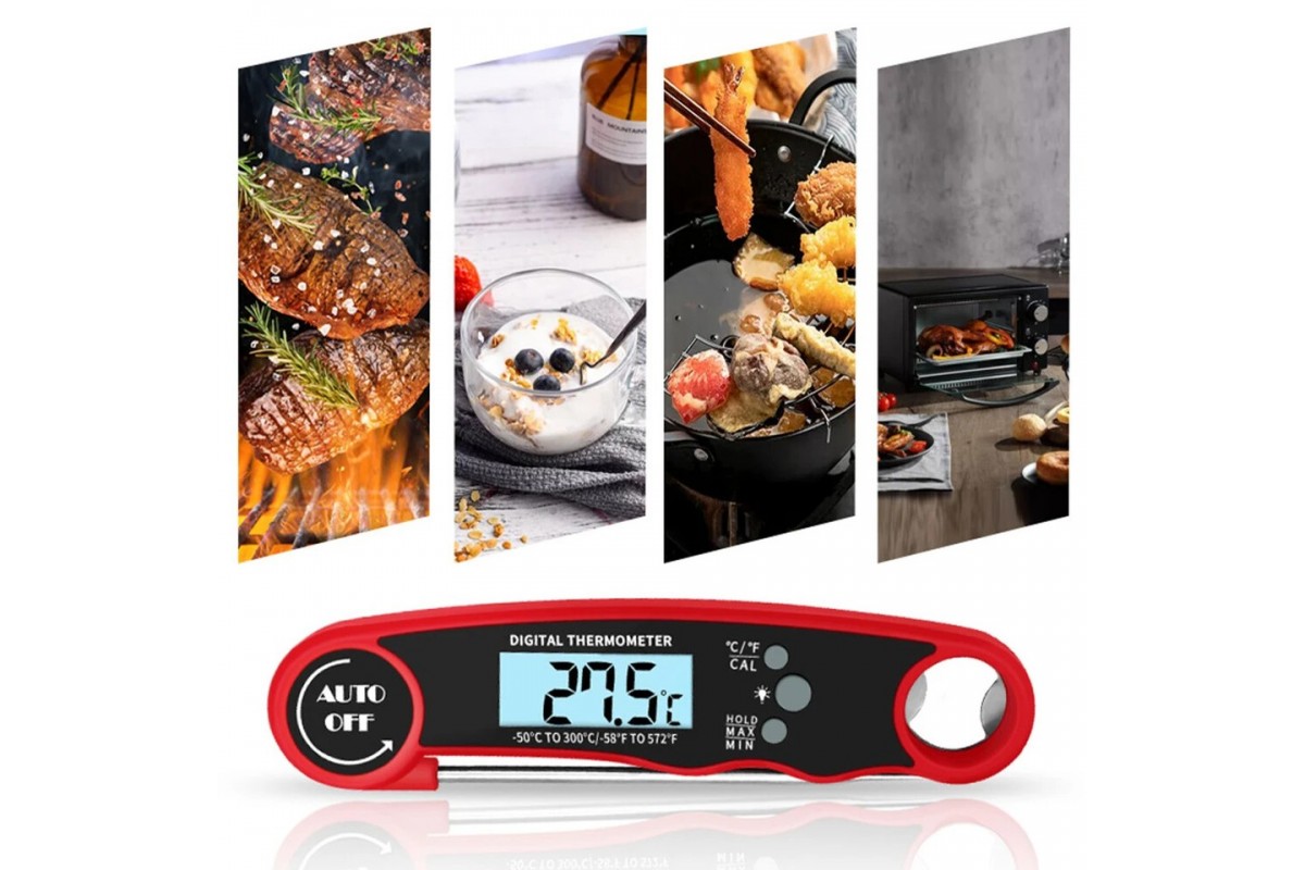 Цифровой складной термометр для продуктов GRILLI Red 777133