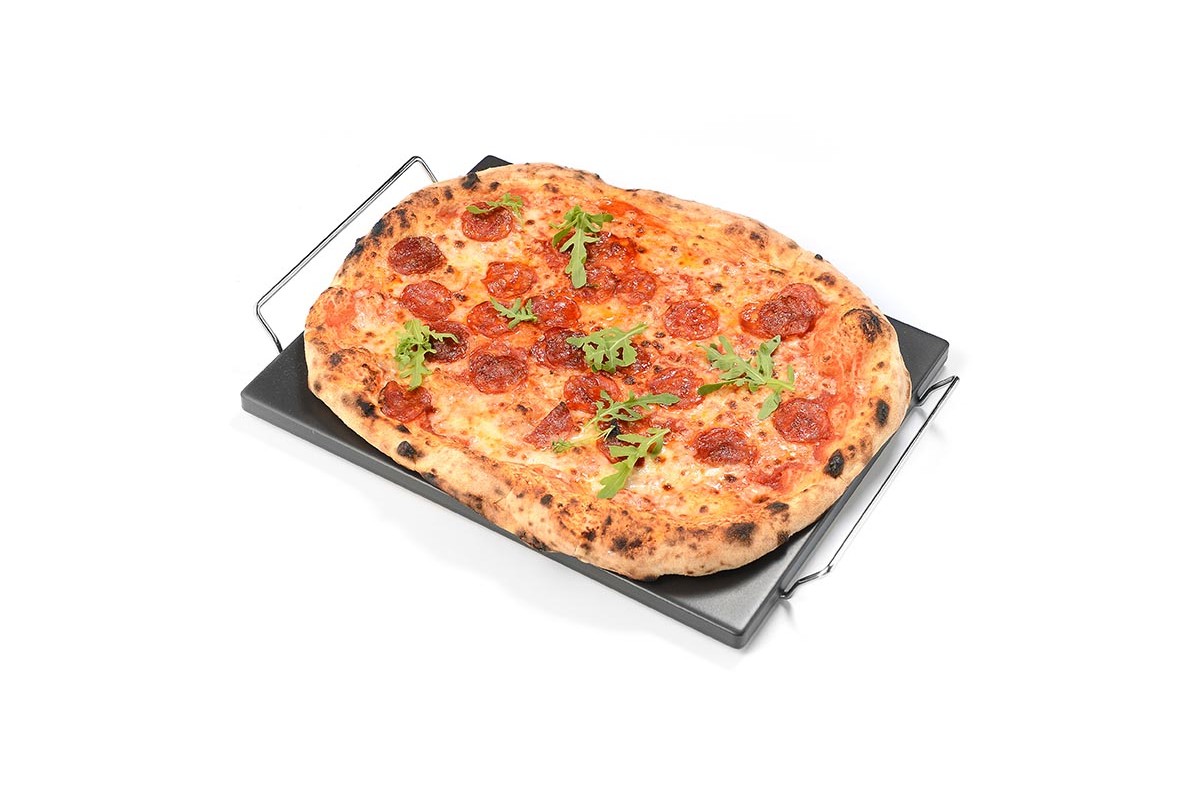 Камень для пиццы прямоугольный 38x30 см с подставкой GRILLI 300380