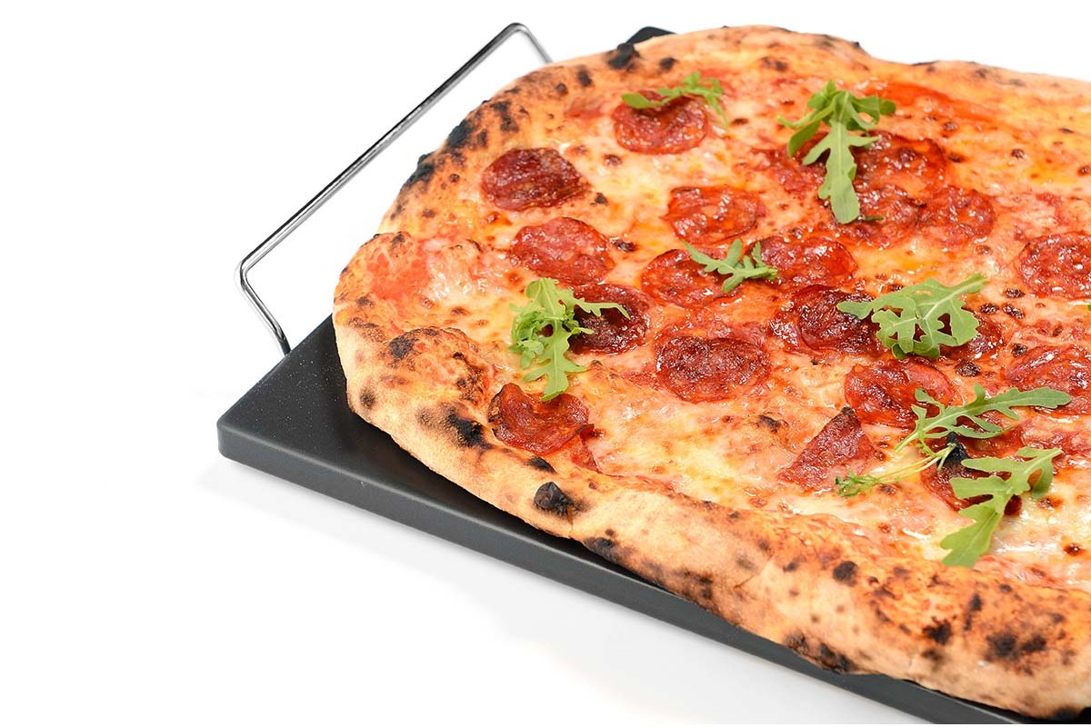 Камень для пиццы прямоугольный 38x30 см с подставкой GRILLI 300380