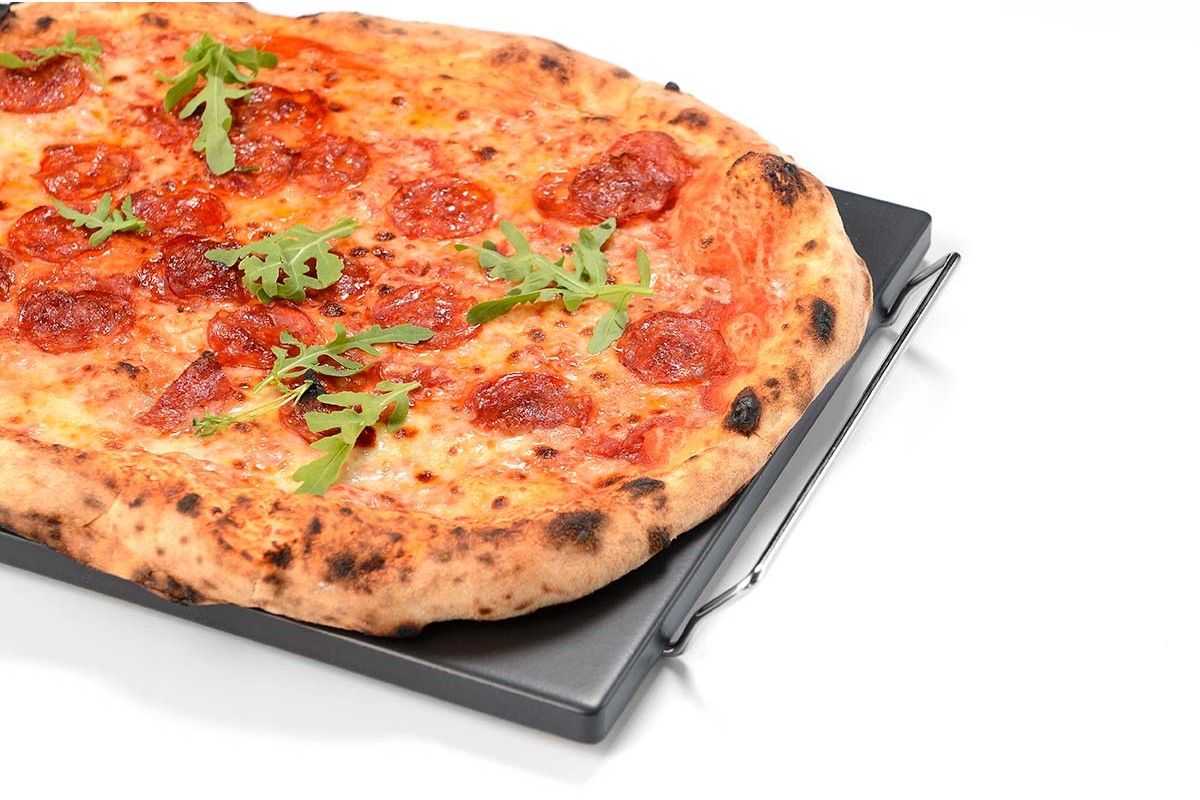 Камень для пиццы прямоугольный 38x30 см с подставкой GRILLI 300380