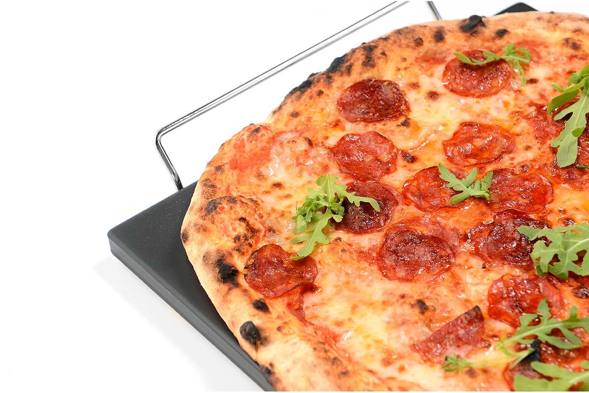 Камень для пиццы прямоугольный 38x30 см с подставкой GRILLI 300380