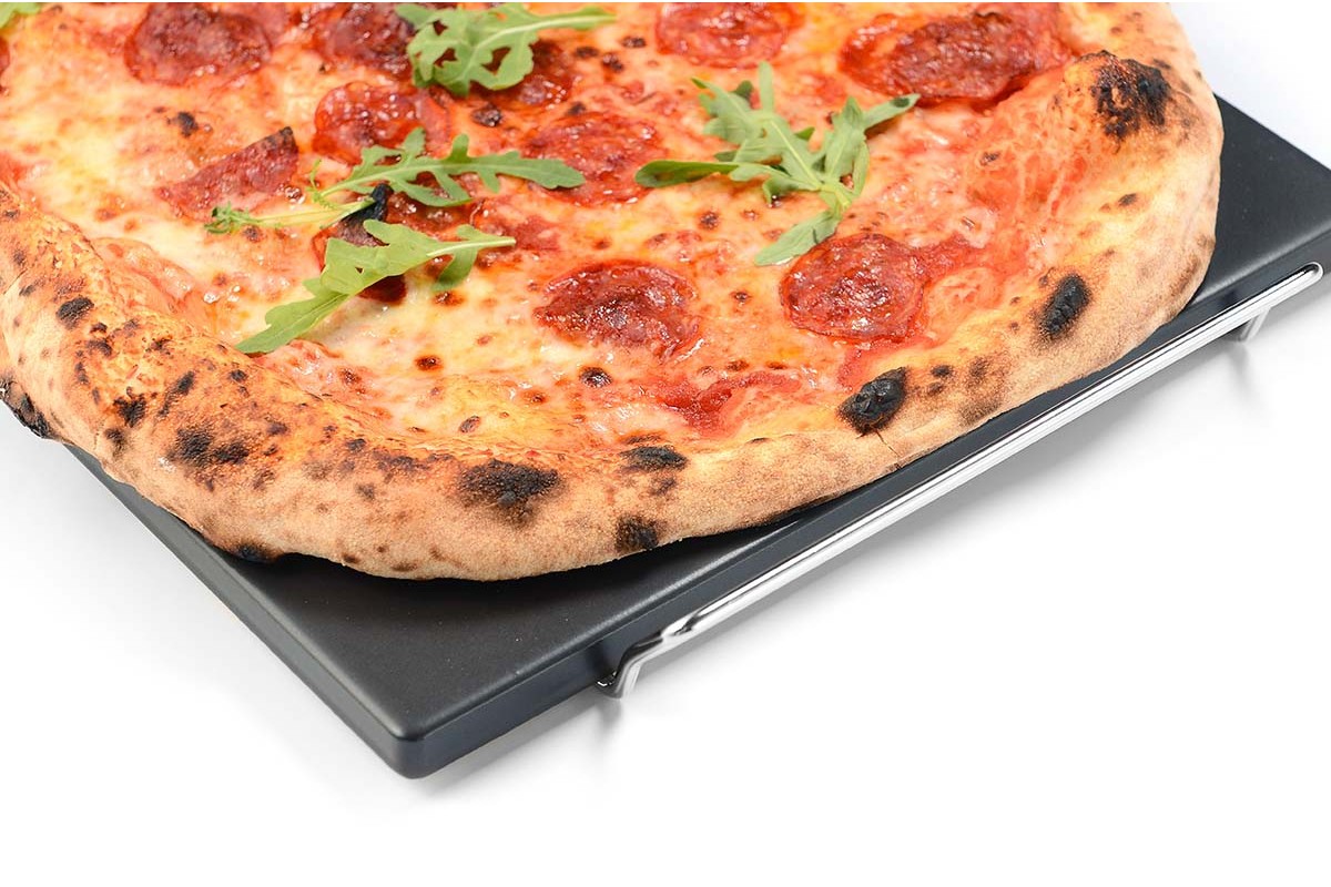 Камень для пиццы прямоугольный 38x30 см с подставкой GRILLI 300380