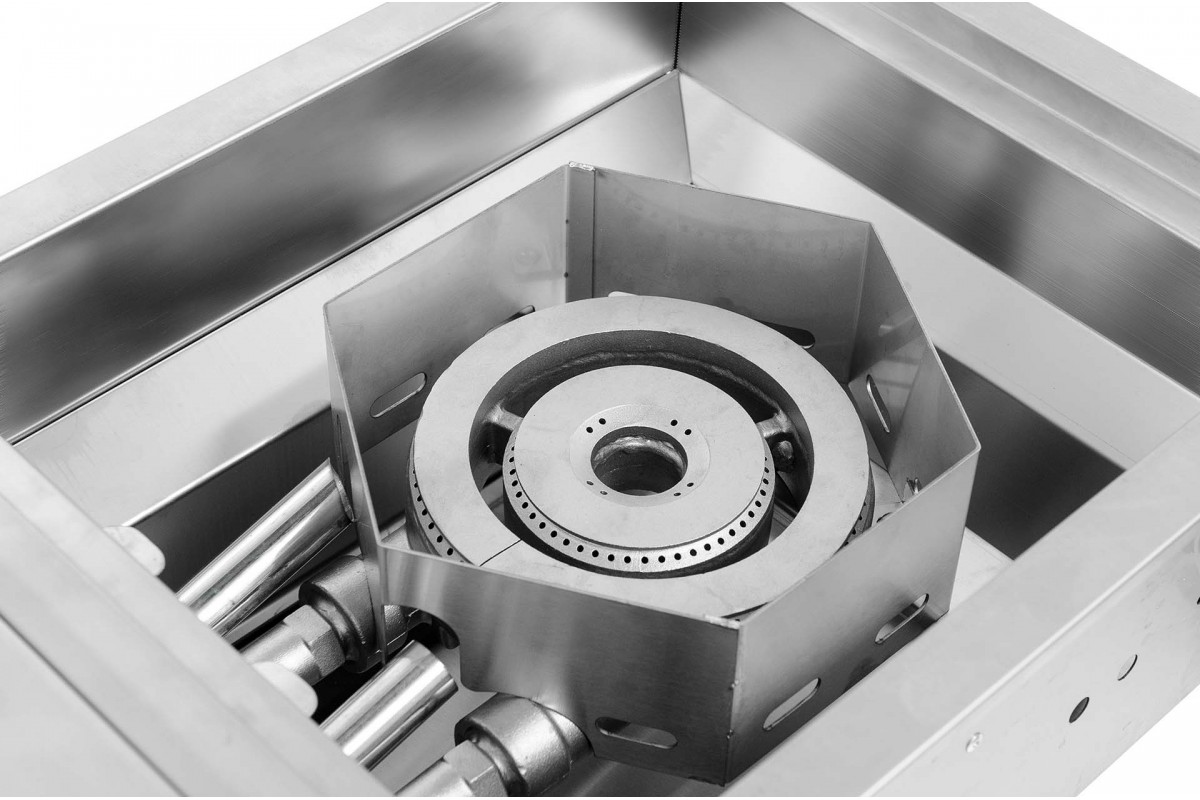 Двойная встраиваемая конфорка с крышкой GRILLI 888004