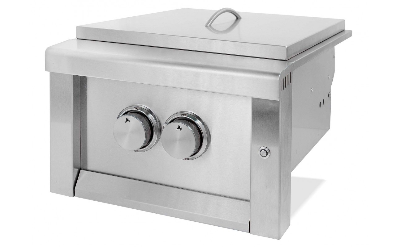 Двойная встраиваемая конфорка с крышкой GRILLI 888004