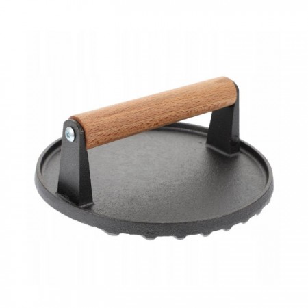 Прес для м'яса чавунний з дерев'яною ручкою 1,5 кг Ø20 см GRILLI 777185