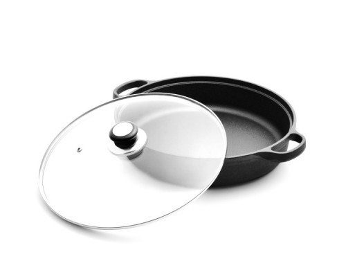 Чугунная сковорода со стеклянной крышкой Ø35 см GRILLI 777192