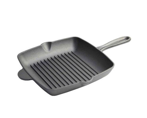Чавунна гриль-сковорода 26х3 з ручкою см GRILLI 777197