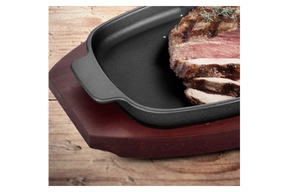 Чавунна сковорода зі знімною ручкою і підставкою 33,5х21 см GRILLI 777201