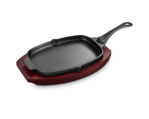 Чавунна сковорода зі знімною ручкою і підставкою 33,5х21 см GRILLI 777201