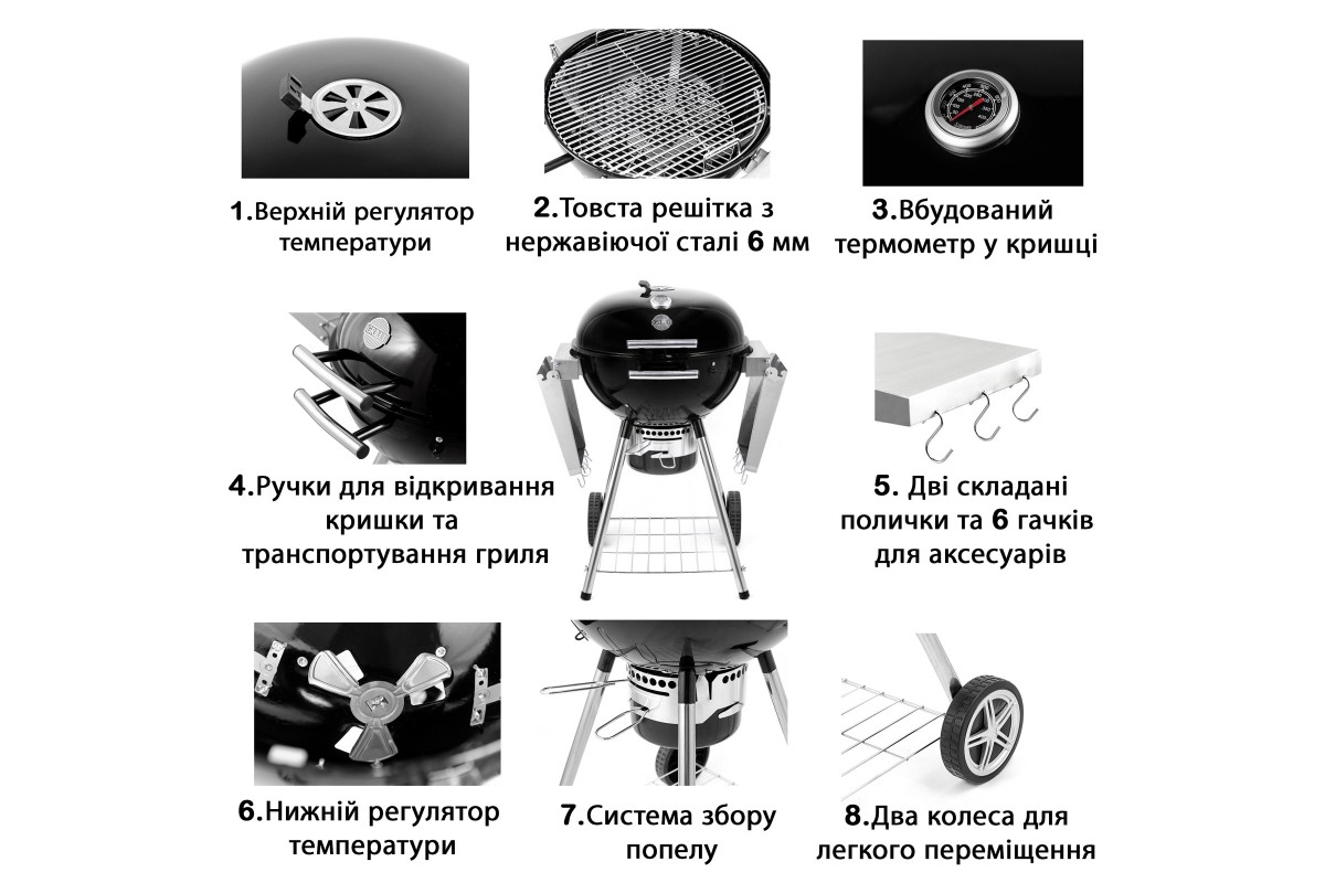 Вугільний гриль Kettle Patriot Pro 57 см GRILLI 777325