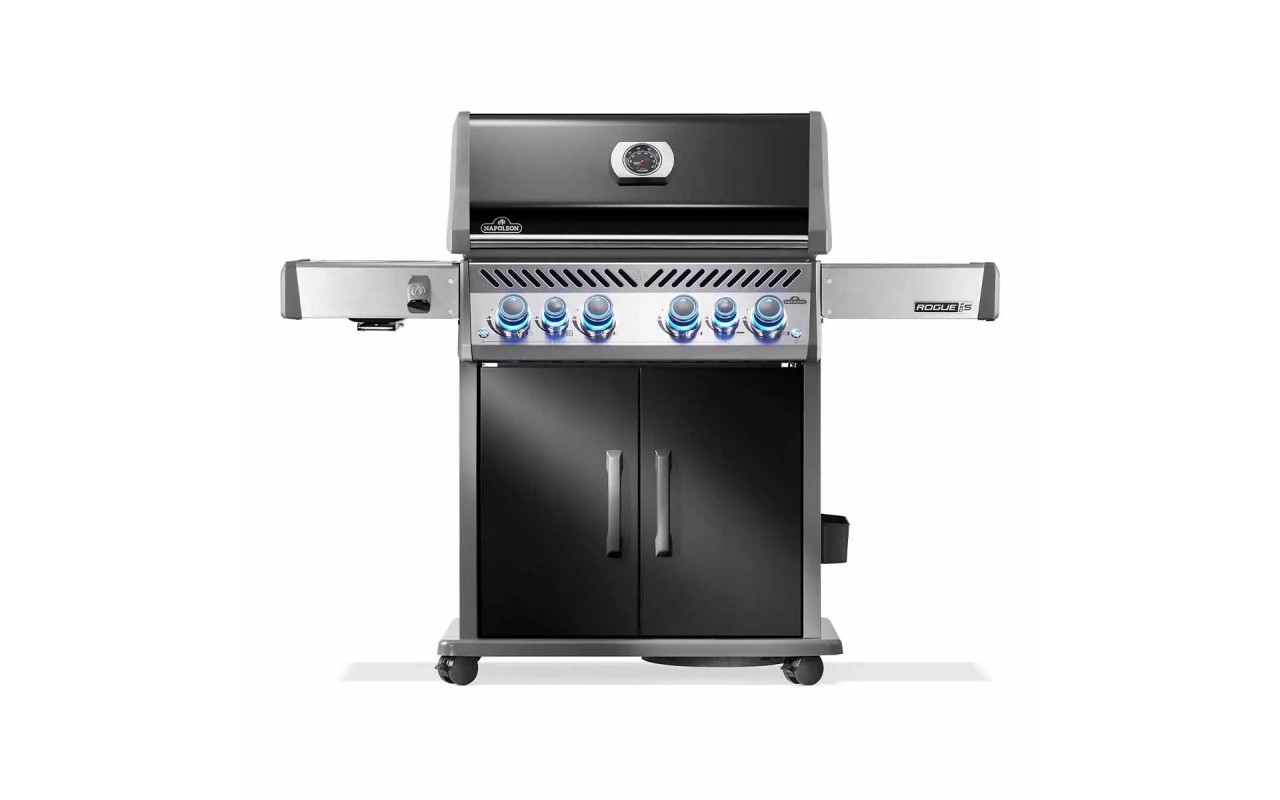Газовий гриль Napoleon Rogue PRO-S 525 RSIB з бічним пальником Sizzle Zone і вертілем (69912) чорний RPS525RSIBPK-2-UA