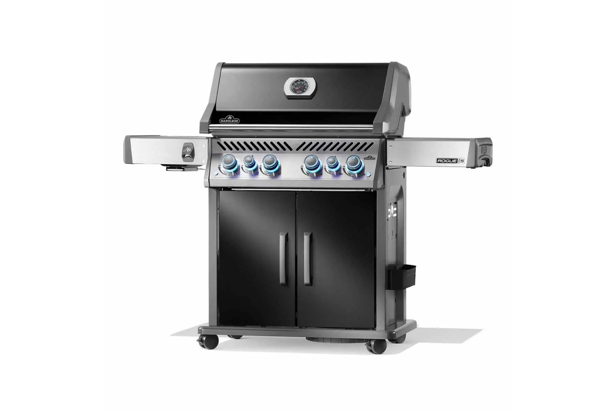 Газовий гриль Napoleon Rogue PRO-S 525 RSIB з бічним пальником Sizzle Zone і вертілем (69912) чорний RPS525RSIBPK-2-UA