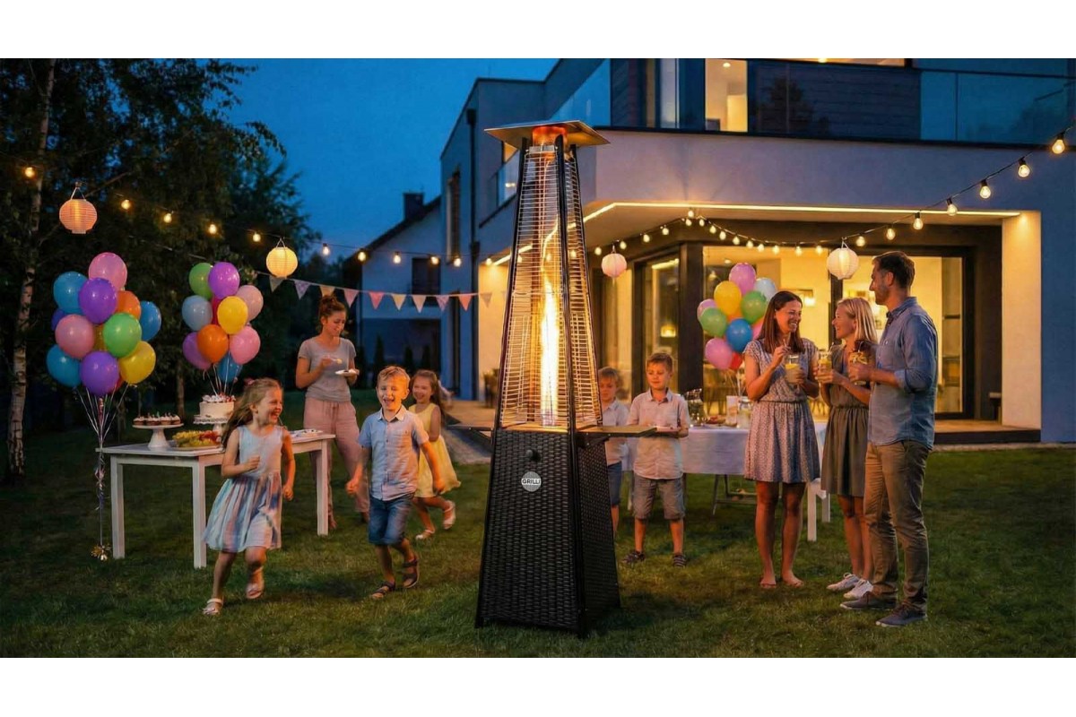 Газовый обогреватель Pyramid Black Rattan GRILLI 777418