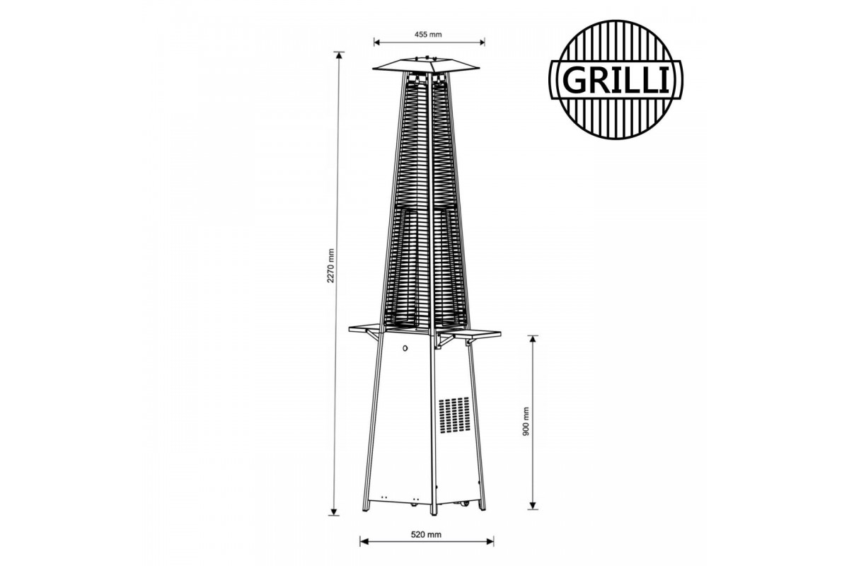 Газовый обогреватель Pyramid Black Rattan GRILLI 777418