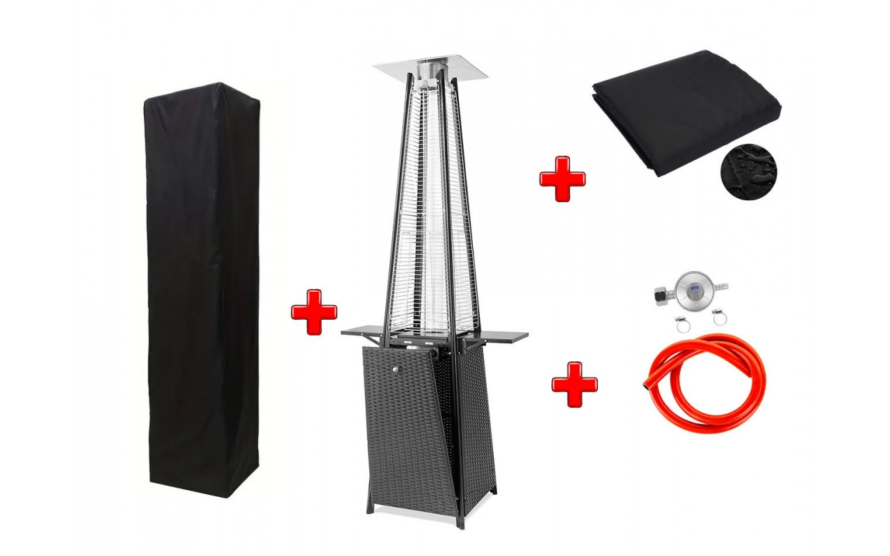 Газовый обогреватель Pyramid Black Rattan GRILLI 777418