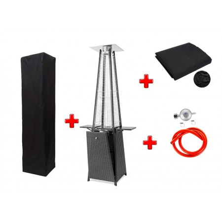 Газовый обогреватель Pyramid Black Rattan GRILLI 777418