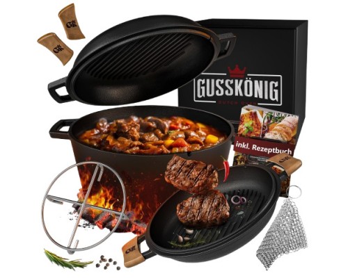 Чугунная голландская печь 2 в 1 Gusskoenig 5 л 170165