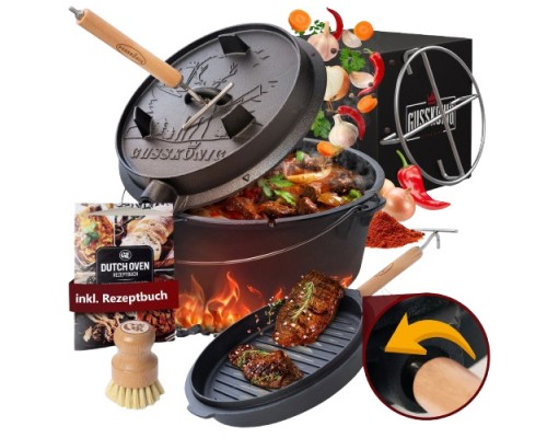 Чугунная голландская печь 2 в 1 Gusskoenig 7 л 170301