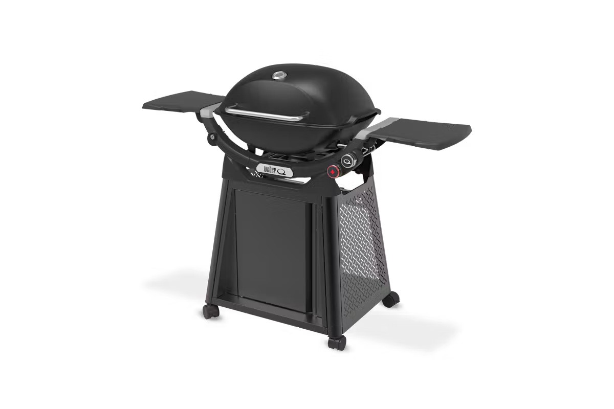 Газовий гриль Weber Q3200N Black з бічними столиками на візку Premium 1501126