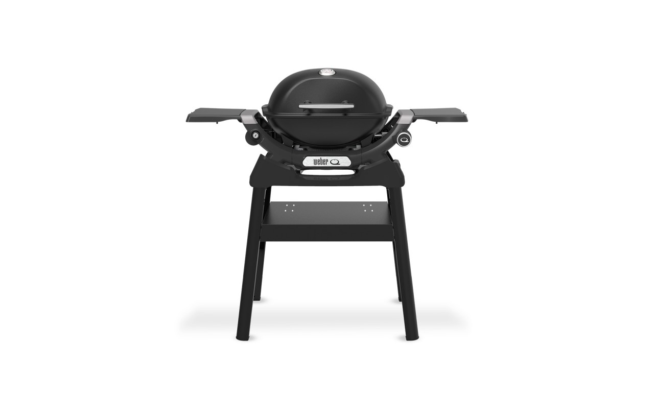 Газовий гриль Weber Q1200N Black з бічними столиками на підставці 1501085