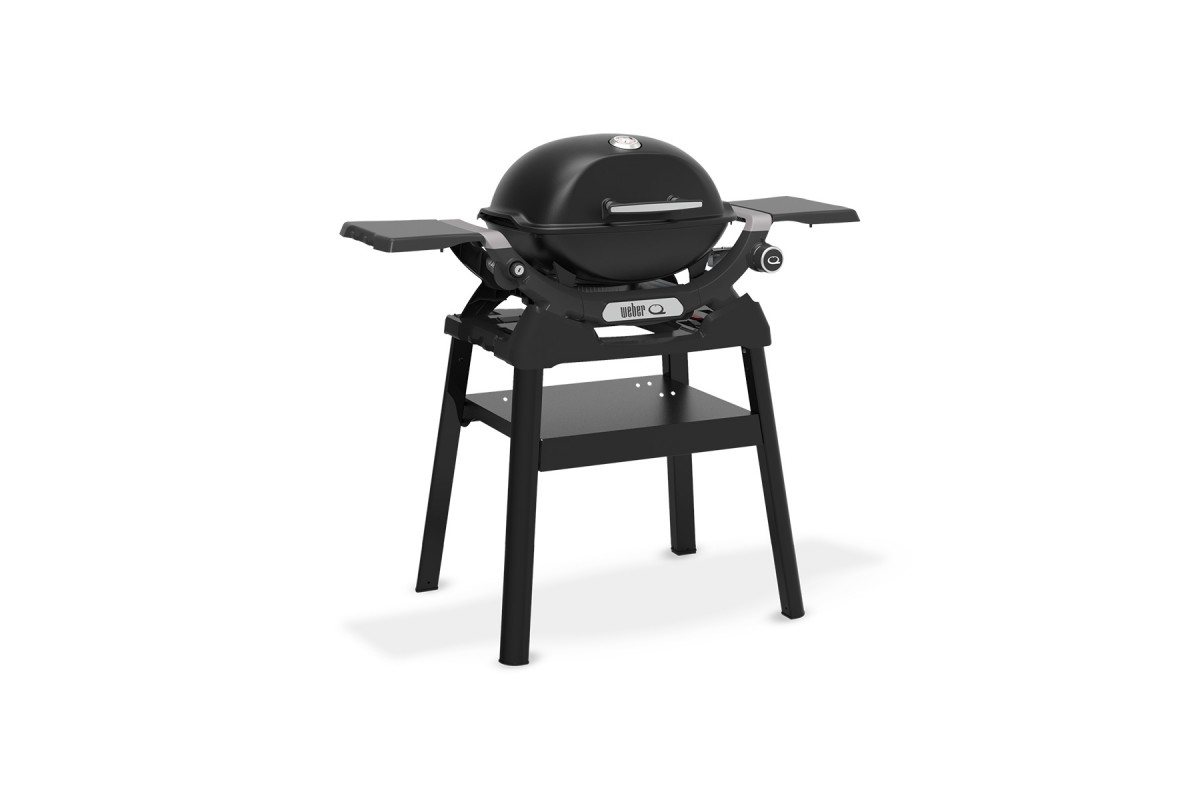 Газовий гриль Weber Q1200N Black з бічними столиками на підставці 1501085