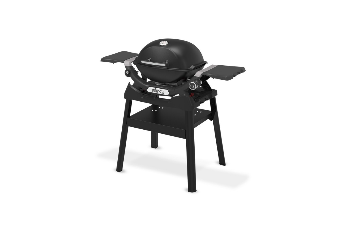 Газовий гриль Weber Q1200N Black з бічними столиками на підставці 1501085