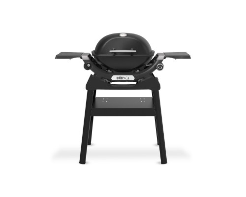 Газовий гриль Weber Q1200N Black з бічними столиками на підставці 1501085