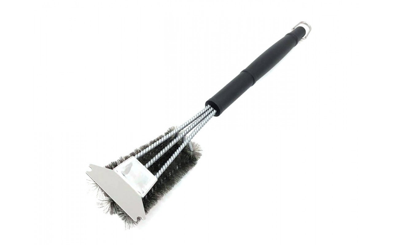 Щетка для гриля трехрядная 2в1 (щетка+скребок) GRILLI 777455